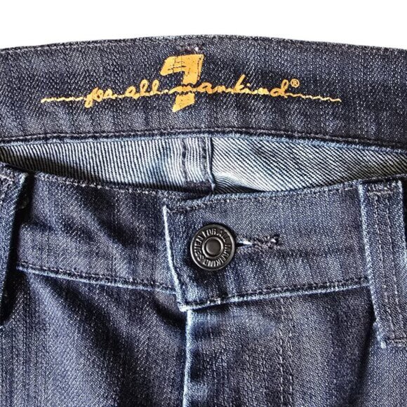 7 For All Mankind Women’s Jeans Size 30 Blue Straight Denim - Picture 3 of 10